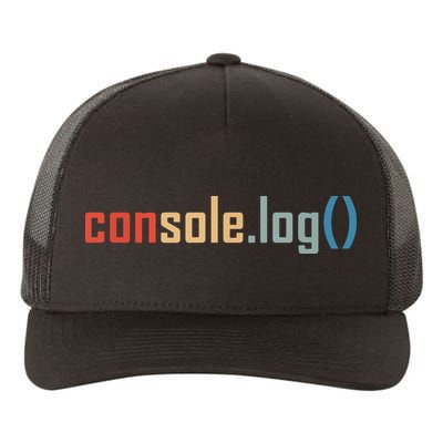 Programming Code Console Log Javascript Debugging Programmer Yupoong Adult 5-Panel Trucker Hat
