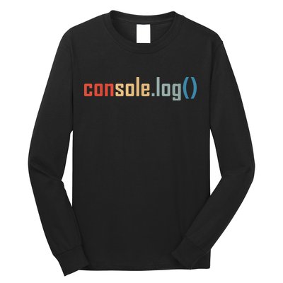 Programming Code Console Log Javascript Debugging Programmer Long Sleeve Shirt