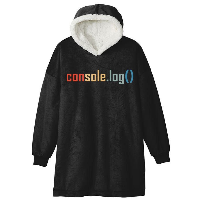 Programming Code Console Log Javascript Debugging Programmer Hooded Wearable Blanket