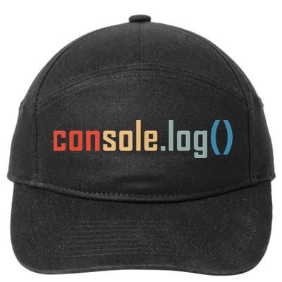 Programming Code Console Log Javascript Debugging Programmer 7-Panel Snapback Hat