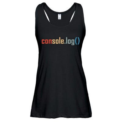 Programming Code Console Log Javascript Debugging Programmer Ladies Essential Flowy Tank