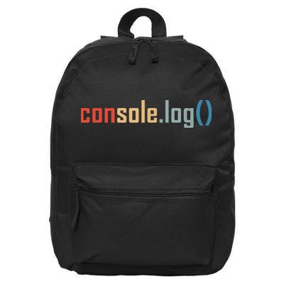 Programming Code Console Log Javascript Debugging Programmer 16 in Basic Backpack