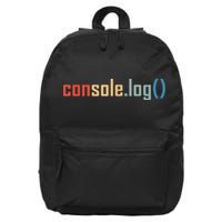 Programming Code Console Log Javascript Debugging Programmer 16 in Basic Backpack