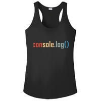 Programming Code Console Log Javascript Debugging Programmer Ladies PosiCharge Competitor Racerback Tank