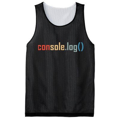 Programming Code Console Log Javascript Debugging Programmer Mesh Reversible Basketball Jersey Tank