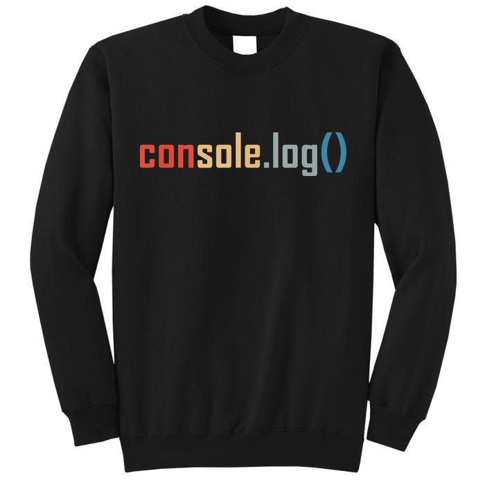 Programming Code Console Log Javascript Debugging Programmer Tall Sweatshirt