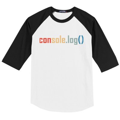 Programming Code Console Log Javascript Debugging Programmer Baseball Sleeve Shirt