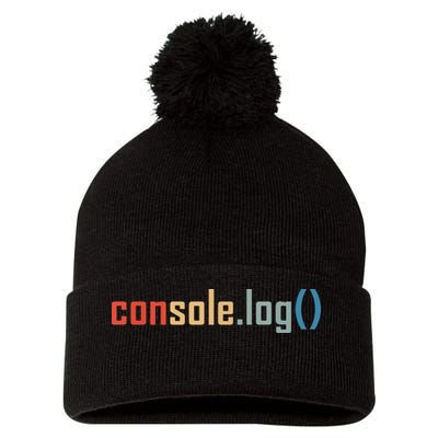 Programming Code Console Log Javascript Debugging Programmer Pom Pom 12in Knit Beanie