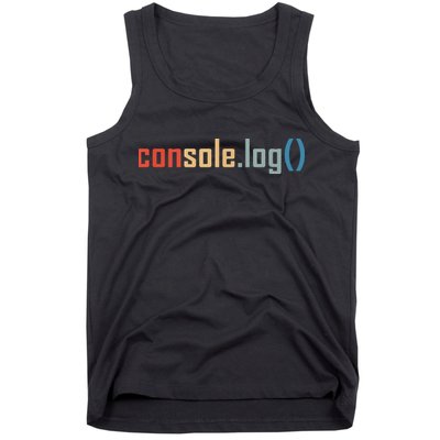 Programming Code Console Log Javascript Debugging Programmer Tank Top