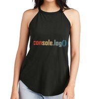 Programming Code Console Log Javascript Debugging Programmer Women's Perfect Tri Rocker Tank