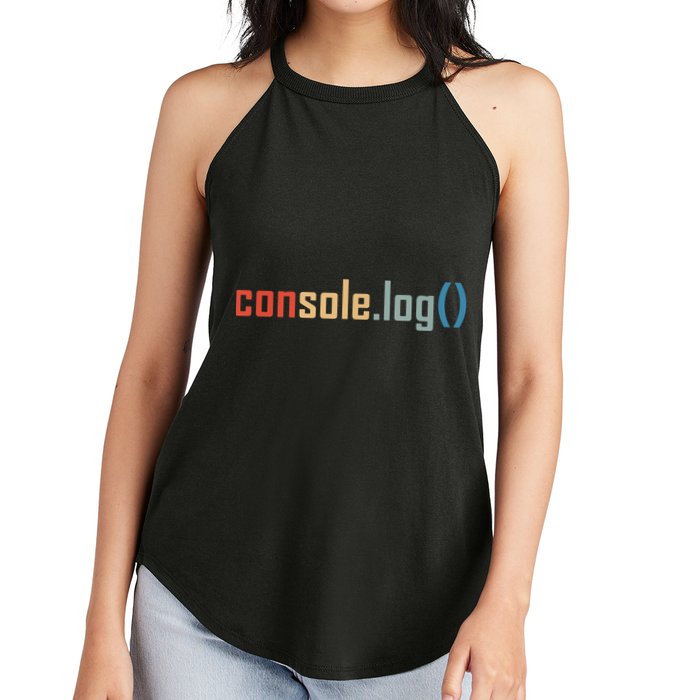 Programming Code Console Log Javascript Debugging Programmer Women's Perfect Tri Rocker Tank