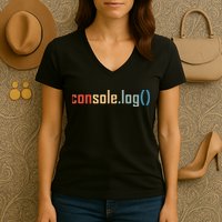 Programming Code Console Log Javascript Debugging Programmer Women's V-Neck T-Shirt