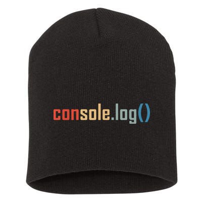 Programming Code Console Log Javascript Debugging Programmer Short Acrylic Beanie