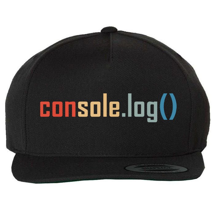 Programming Code Console Log Javascript Debugging Programmer Wool Snapback Cap