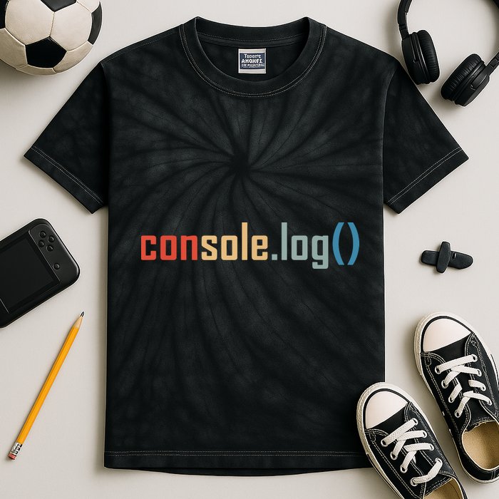Programming Code Console Log Javascript Debugging Programmer Kids Tie-Dye T-Shirt
