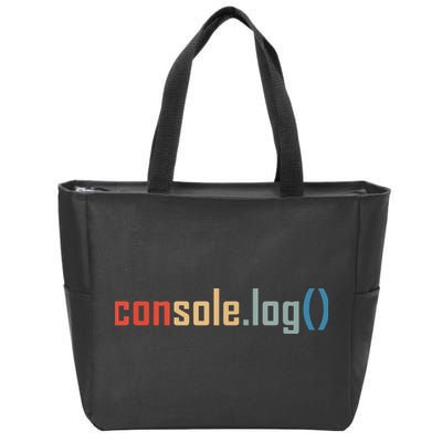 Programming Code Console Log Javascript Debugging Programmer Zip Tote Bag