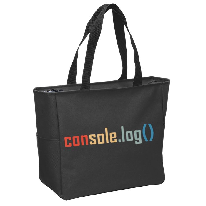 Programming Code Console Log Javascript Debugging Programmer Zip Tote Bag