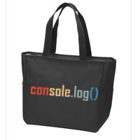 Programming Code Console Log Javascript Debugging Programmer Zip Tote Bag