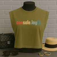 Programming Code Console Log Javascript Debugging Programmer Garment-Dyed Women's Muscle Tee