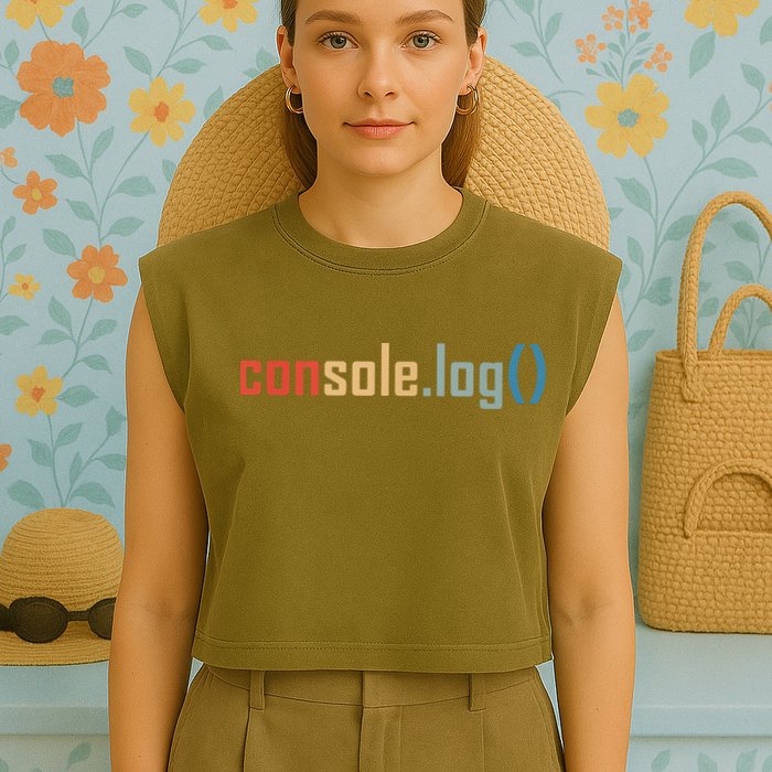 Programming Code Console Log Javascript Debugging Programmer Garment-Dyed Women's Muscle Tee