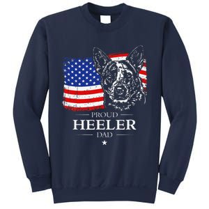 Proud Cattle Dog Heeler Dad American Flag Patriotic Dog Gift Sweatshirt