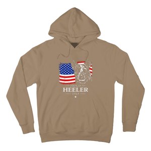 Proud Cattle Dog Heeler Dad American Flag Patriotic Dog Gift Hoodie