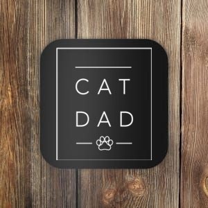 Proud Cat Dad Gift Cool Cat Dad Paw Print Coaster