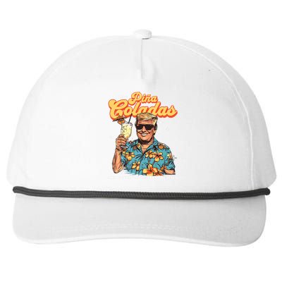 Pina Coladas Donald Trump Summer Vacation Hawaii Beach Funny Snapback Five-Panel Rope Hat