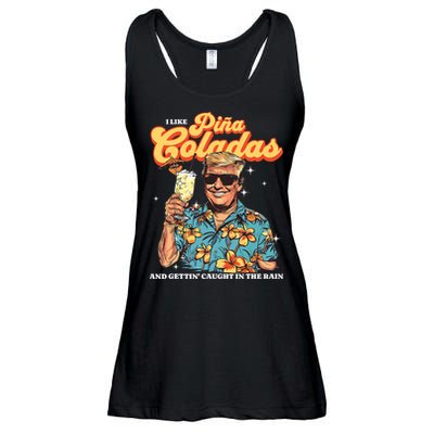 Pina Coladas Donald Trump Summer Vacation Hawaii Beach Funny Ladies Essential Flowy Tank