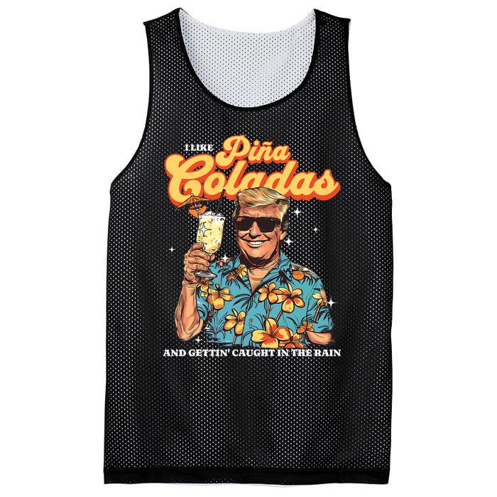 Pina Coladas Donald Trump Summer Vacation Hawaii Beach Funny Mesh Reversible Basketball Jersey Tank