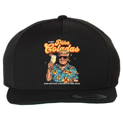 Pina Coladas Donald Trump Summer Vacation Hawaii Beach Funny Wool Snapback Cap