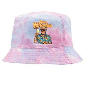 Pina Coladas Donald Trump Summer Vacation Hawaii Beach Funny Tie-Dyed Bucket Hat