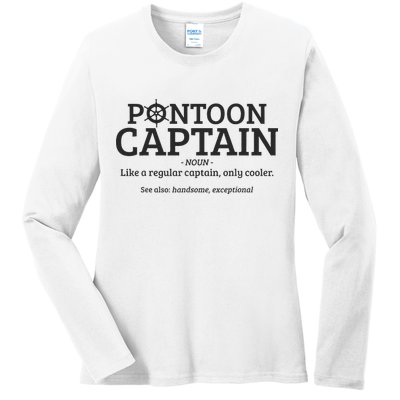 Pontoon Captain Definition Ladies Long Sleeve Shirt