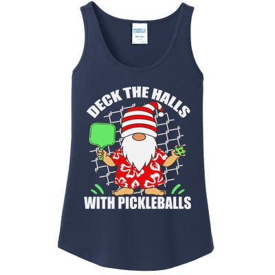 Pickleball Christmas Deck The Halls With Pickleballs Santa Ladies Essential Tank