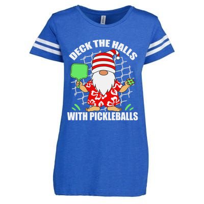 Pickleball Christmas Deck The Halls With Pickleballs Santa Enza Ladies Jersey Football T-Shirt