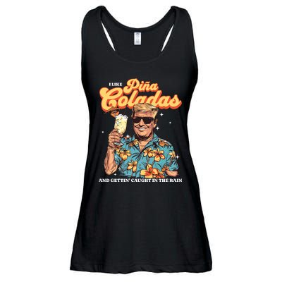 Pina Coladas Donald Trump Summer Vacation Hawaii Beach Funny Ladies Essential Flowy Tank