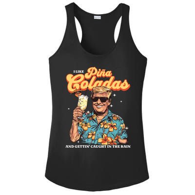 Pina Coladas Donald Trump Summer Vacation Hawaii Beach Funny Ladies PosiCharge Competitor Racerback Tank