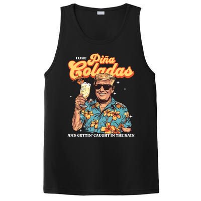 Pina Coladas Donald Trump Summer Vacation Hawaii Beach Funny PosiCharge Competitor Tank