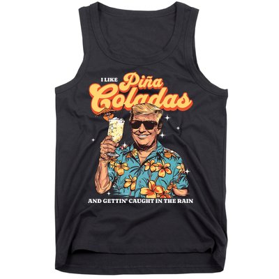 Pina Coladas Donald Trump Summer Vacation Hawaii Beach Funny Tank Top