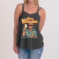 Pina Coladas Donald Trump Summer Vacation Hawaii Beach Funny Women's Strappy Tank