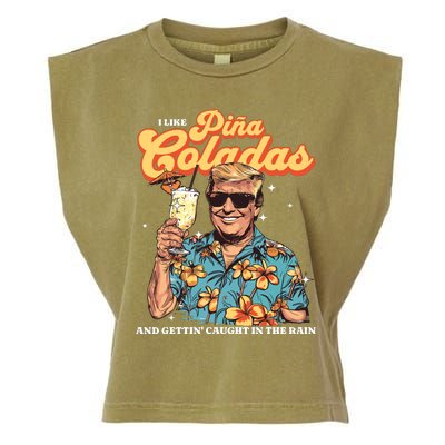 Pina Coladas Donald Trump Summer Vacation Hawaii Beach Funny Garment-Dyed Women's Muscle Tee