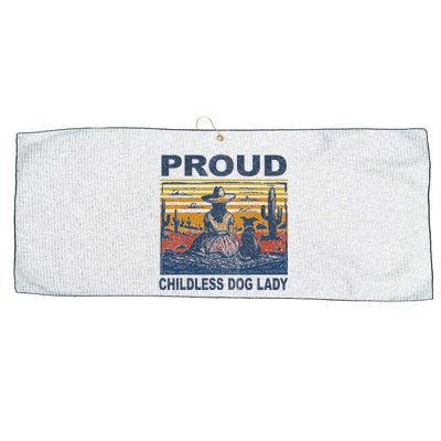 Proud Childless Dog Lady Large Microfiber Waffle Golf Towel