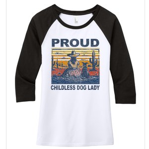 Proud Childless Dog Lady Women's Tri-Blend 3/4-Sleeve Raglan Shirt