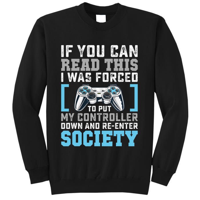 Put Controller Down ReEnter Society Funny Gamer Sweatshirt