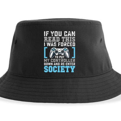 Put Controller Down ReEnter Society Funny Gamer Sustainable Bucket Hat