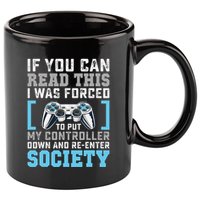 Put Controller Down ReEnter Society Funny Gamer 11oz C Handle Ceramic Mug