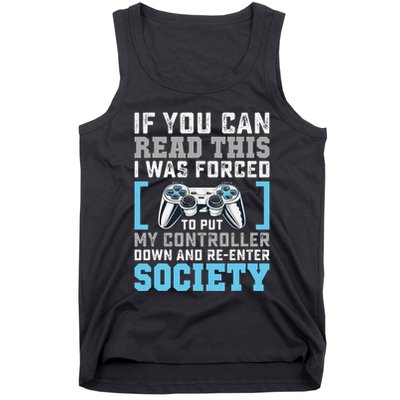 Put Controller Down ReEnter Society Funny Gamer Tank Top