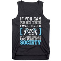 Put Controller Down ReEnter Society Funny Gamer Tank Top