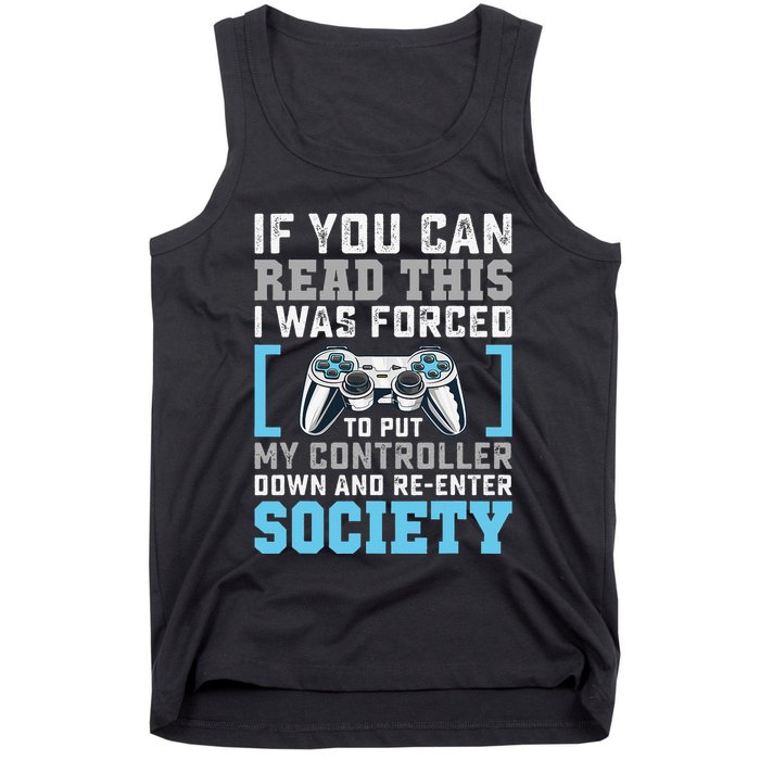 Put Controller Down ReEnter Society Funny Gamer Tank Top