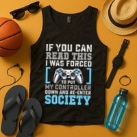 Put Controller Down ReEnter Society Funny Gamer Tank Top